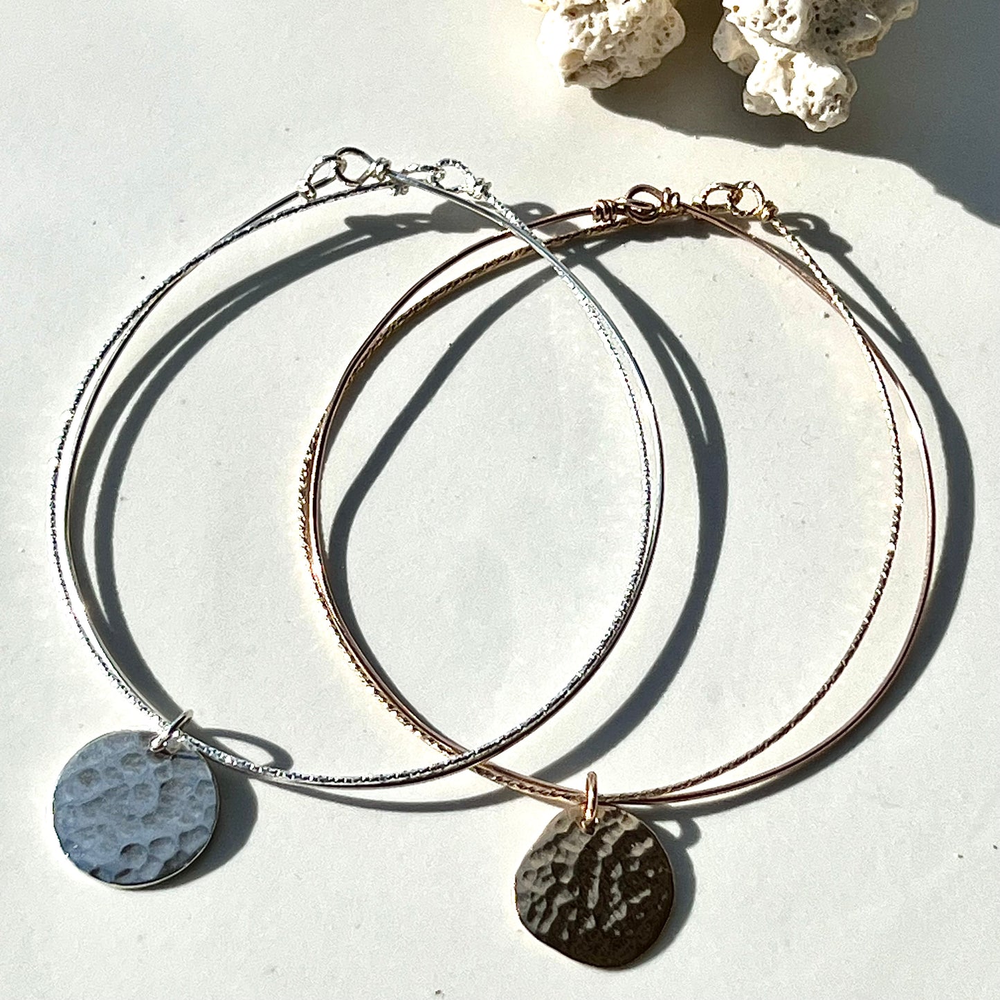 Joncs duo pastille argent