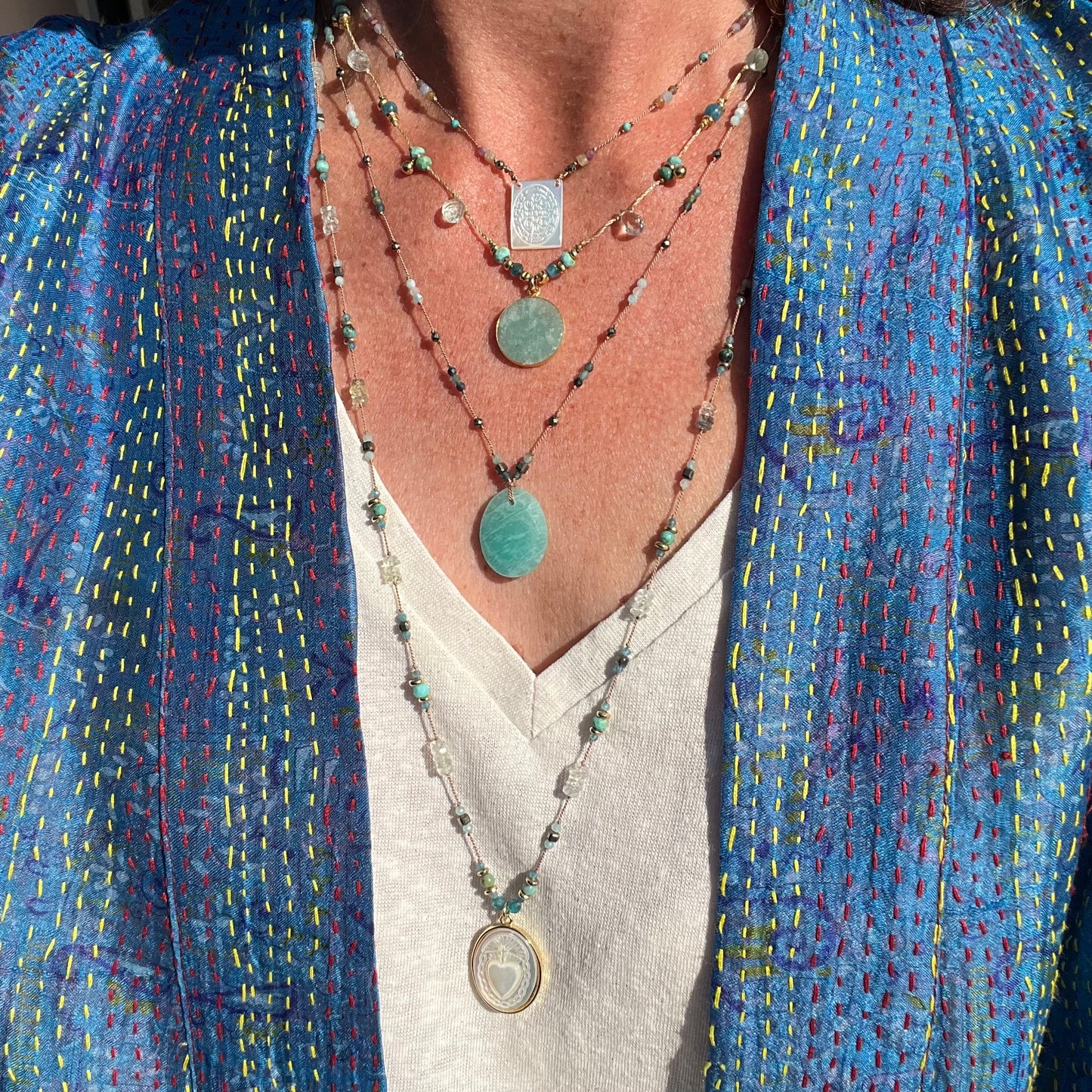 Collier attrape rêves amazonites