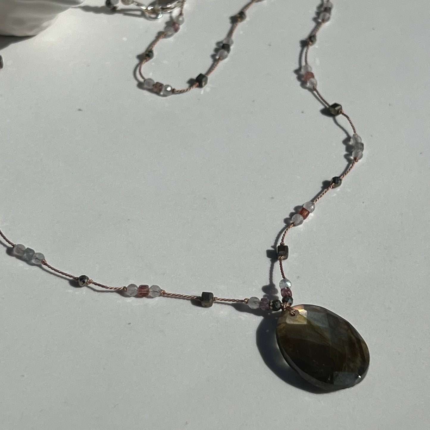 Collier attrape rêves labradorite