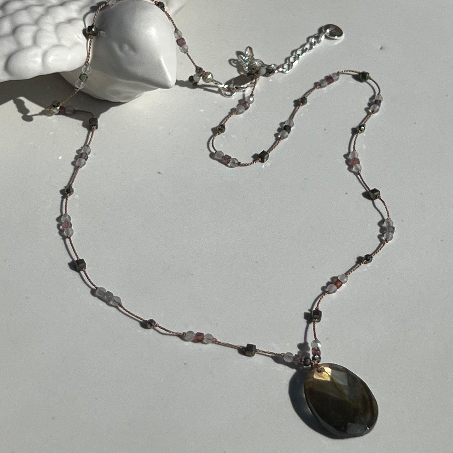 Collier attrape rêves labradorite