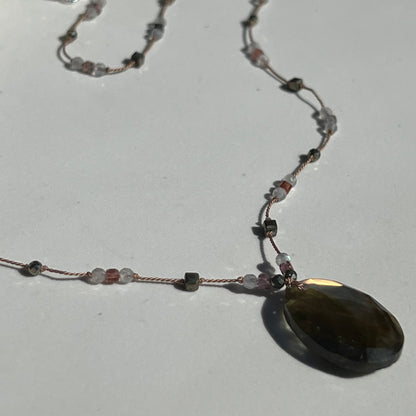 Collier attrape rêves labradorite