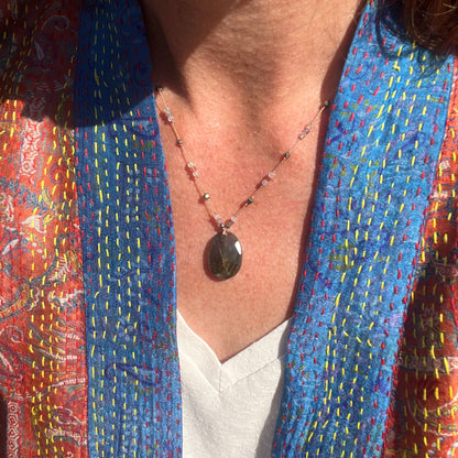 Collier attrape rêves labradorite