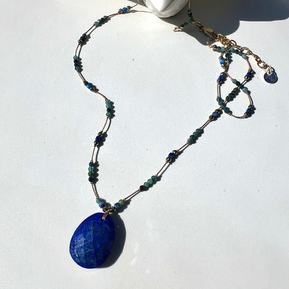 Collier l’attrape-rêves lapis-lazuli